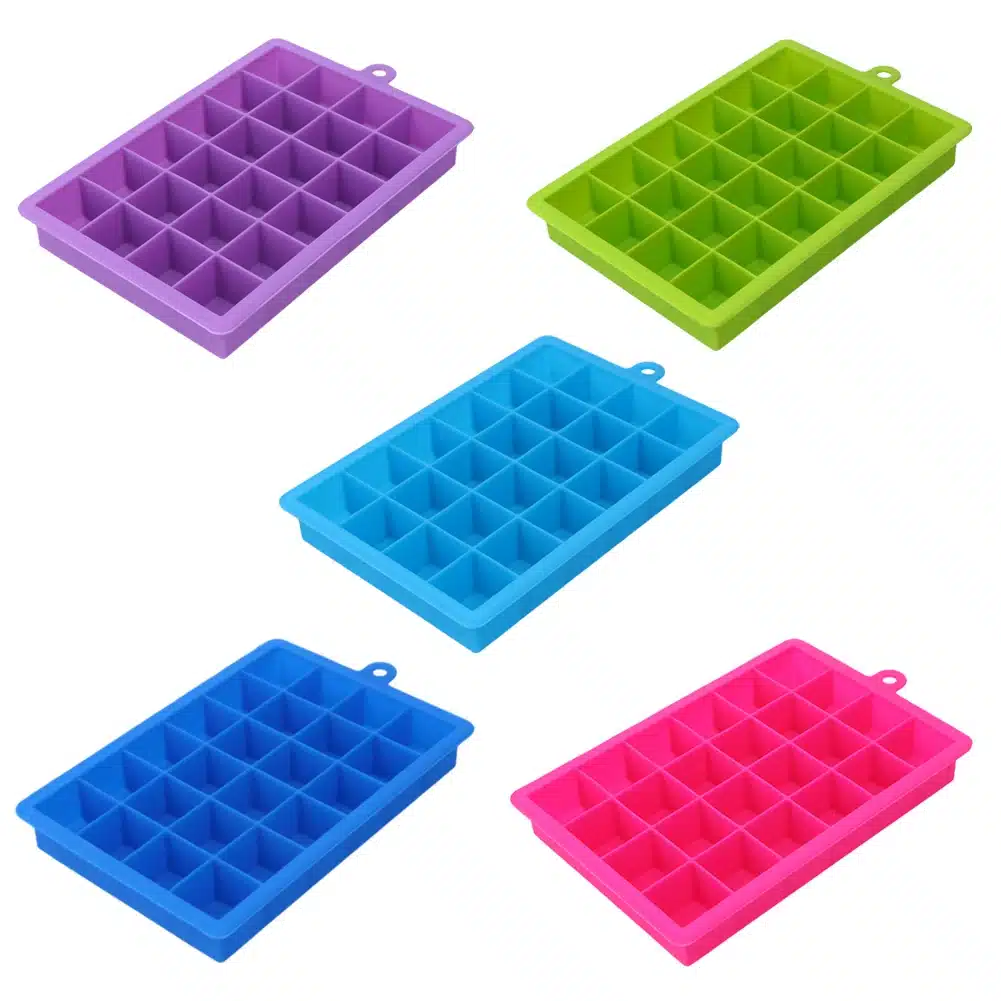 DIY Silicone Ice Cube Mold Square Shape Ice mold 24 Cube Ice Tray Fruit Ice Cream Maker Kitchen Bar Drinking Accessories 5 Color 11