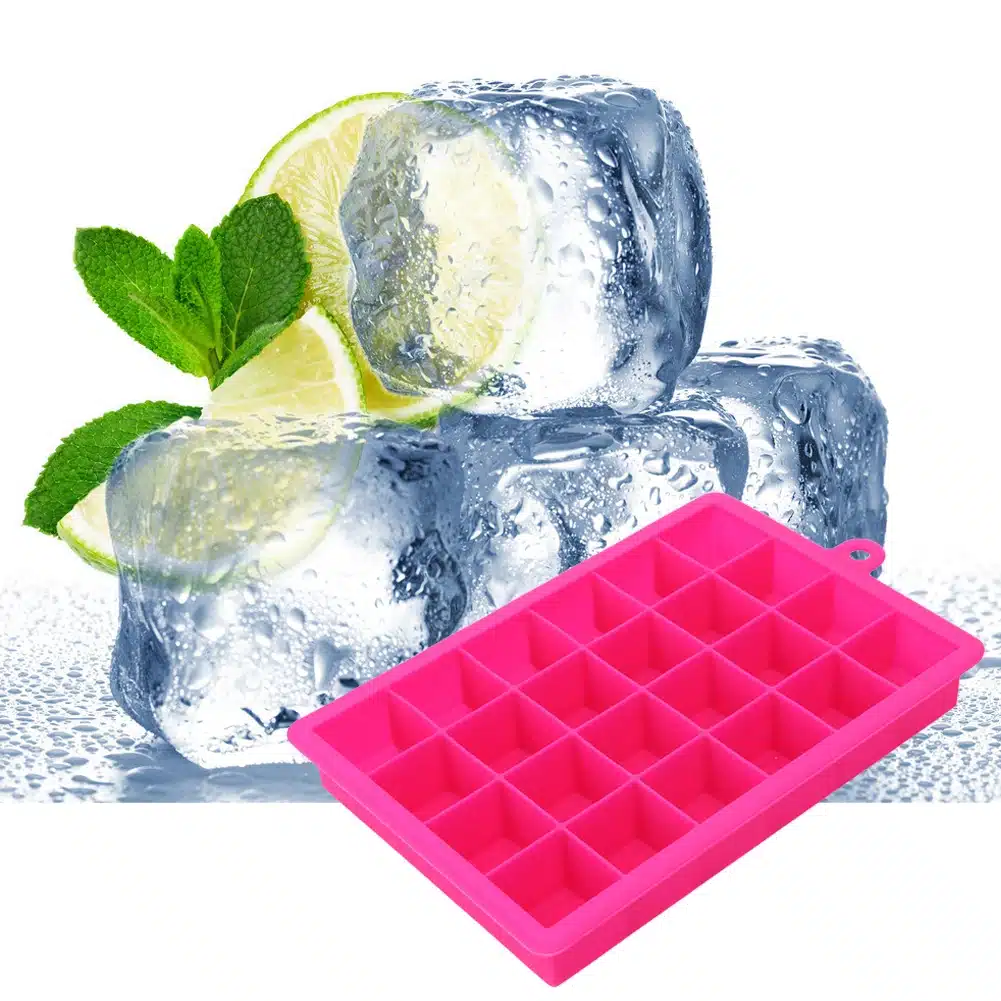 DIY Silicone Ice Cube Mold Square Shape Ice mold 24 Cube Ice Tray Fruit Ice Cream Maker Kitchen Bar Drinking Accessories 5 Color 16
