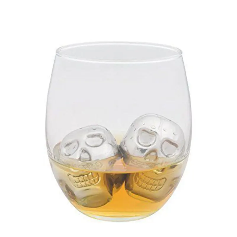 Stainless Steel Skull Ice Cube Cooling Beer Whisky Wine Cocktail Rock Cooler Stones Sipping Chillers Bar Tool 6