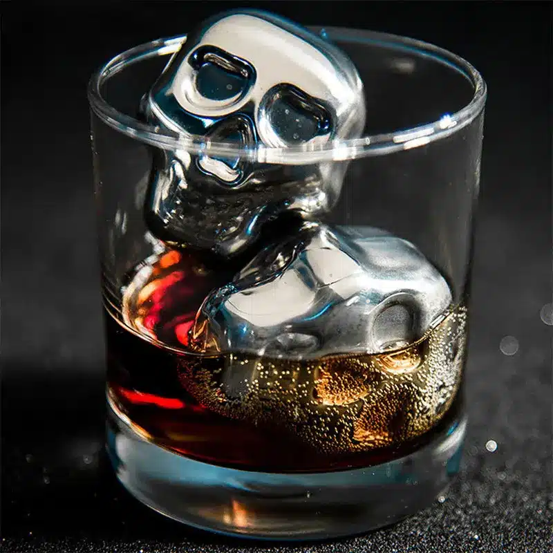 Stainless Steel Skull Ice Cube Cooling Beer Whisky Wine Cocktail Rock Cooler Stones Sipping Chillers Bar Tool 8
