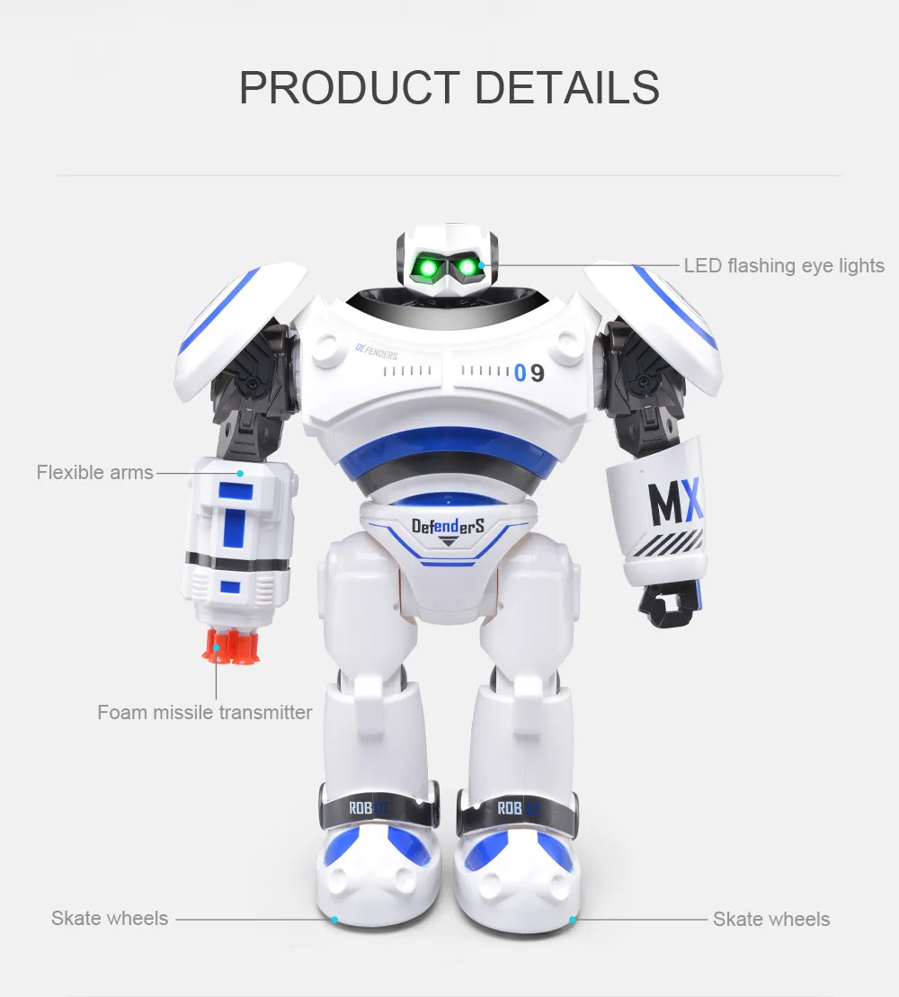 New English RC smart robot toy R-1 Infrared Slide Walk Shoot Dance Intelligent remote control Battle droid kids toy vs 775849 36