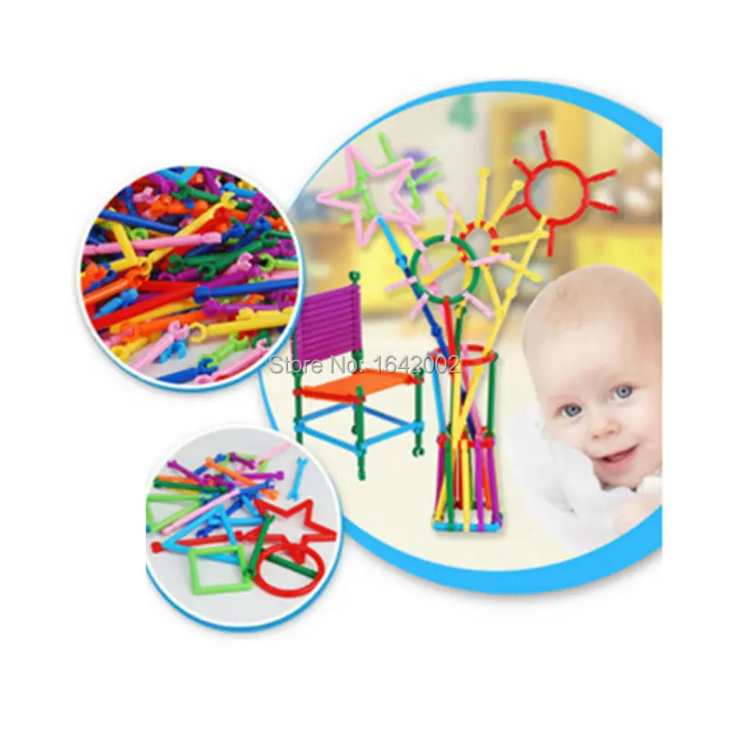 118PCS Sticks DIY Modle,Click and Stack Toy,Smart Different Shaped Rods Stick straw Building Blocks Bricks Assembling toys 13
