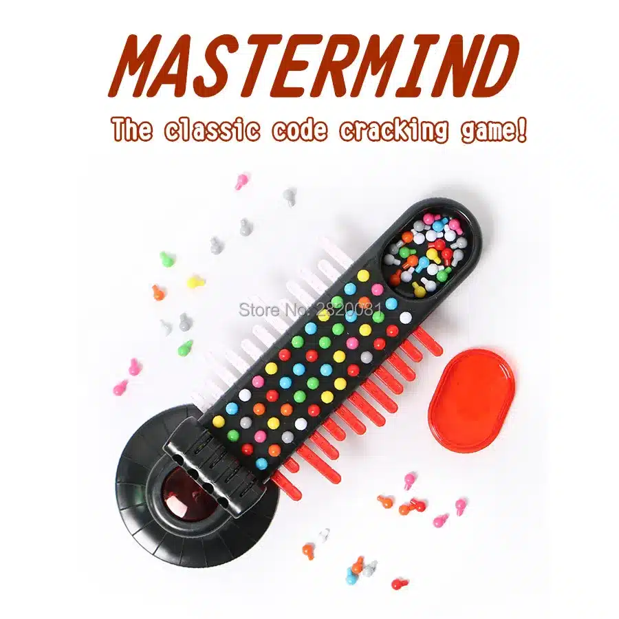 The classic code cracking puzzle game Mastermind toy set,family challenging&smart game for 5 players,rotating game unit 4
