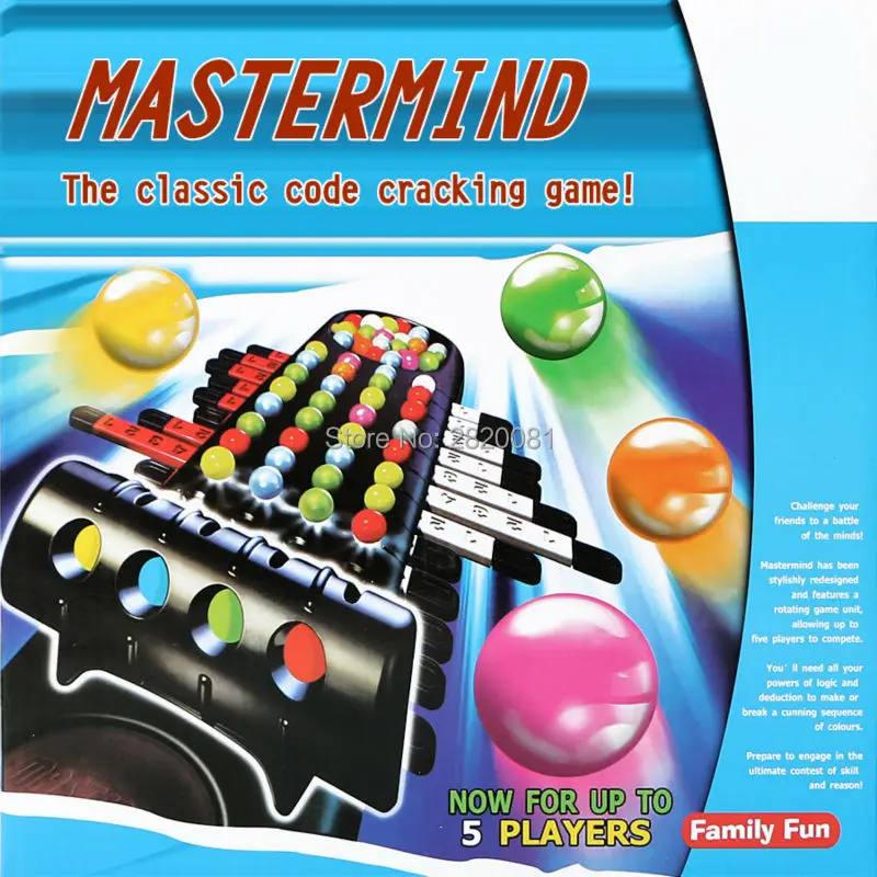 The classic code cracking puzzle game Mastermind toy set,family challenging&smart game for 5 players,rotating game unit 10
