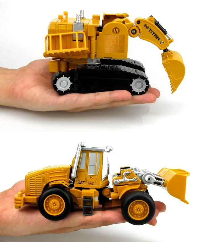 Hot sale Engineering Transformation Car Toy 2 in 1 Metal Alloy Construction Vehicle Truck Assembly Robot Car Kid Toys Boys Gift 28
