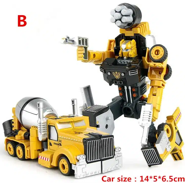 Alloy Engineering Transformation Robot Car Deformation Toy 2 in 1 Metal Alloy Construction Vehicle Truck Assembly Robot Kid Toys 7