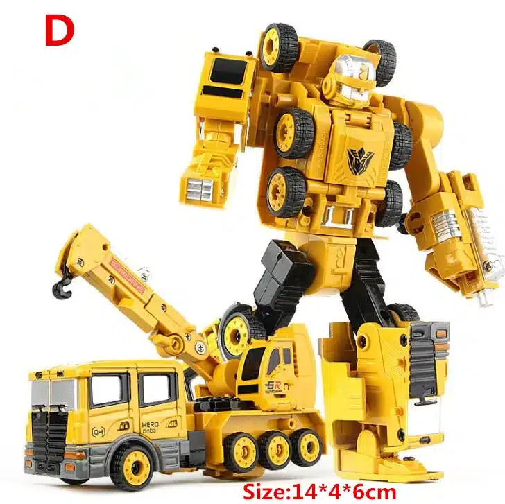 Alloy Engineering Transformation Robot Car Deformation Toy 2 in 1 Metal Alloy Construction Vehicle Truck Assembly Robot Kid Toys 16