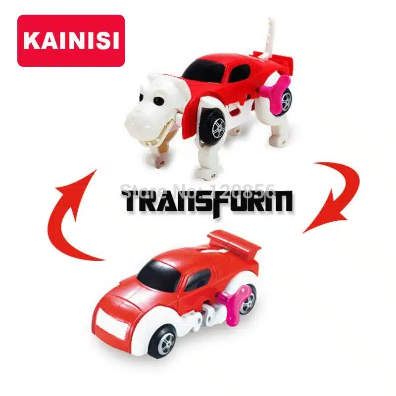 14cm Automatic Dinosaurs Transforming to Car Wind-Up Clockwork No need batteries Transformation toys for children gir boy gift 12