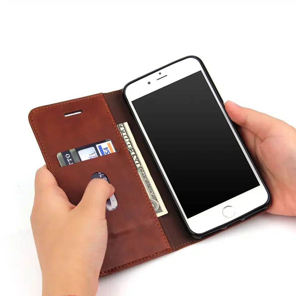 Flip Leather Phone Cases For Iphone 5 5S SE 6 6S Plus 7 8 Case Wallet Pouch Style Card Slot Stand Holder Cover For Iphone 7 Plus 17