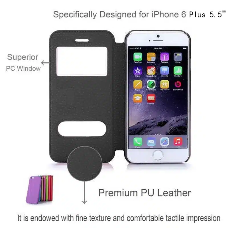 Case For Apple iPhone 6 Plus & iPhone 6S Plus Luxury PU Leather Flip Wallet Case Cover With Kickstand Capa Phone Cases 5.5 inch 9
