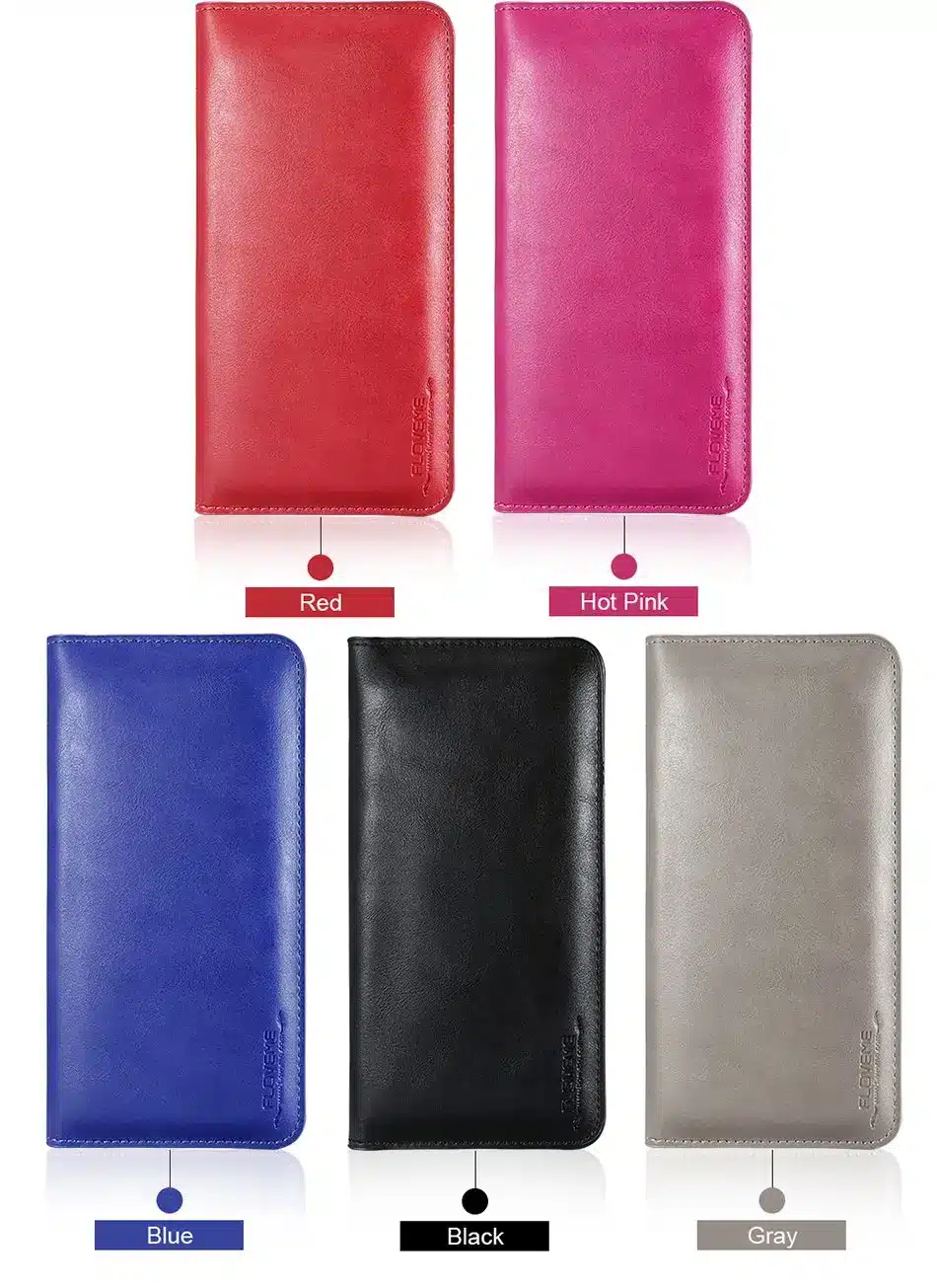 FLOVEME 5.5 Inch Universal Genuine Leather Wallet For Samsung Galaxy Note 8 Pouch Case For Samsung Galaxy S8 Plus S7 S6 Edge Bag 18