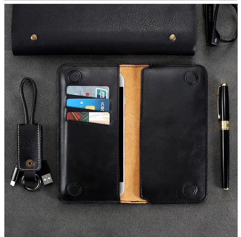 FLOVEME 5.5 Inch Universal Genuine Leather Wallet For Samsung Galaxy Note 8 Pouch Case For Samsung Galaxy S8 Plus S7 S6 Edge Bag 27