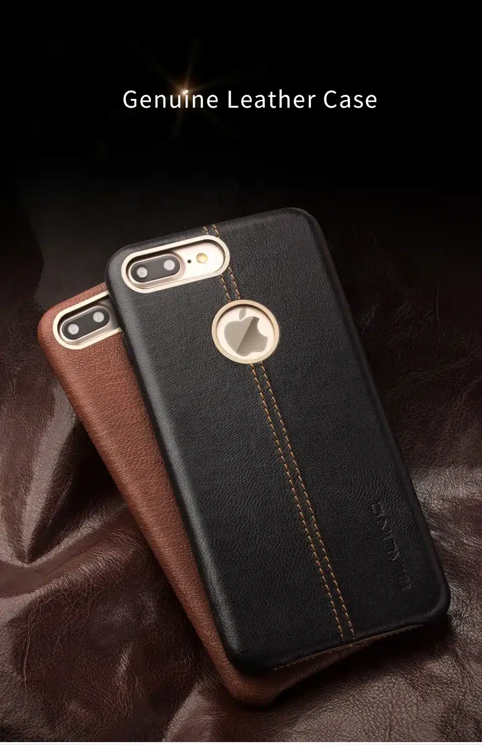 QIALINO Case for iPhone 7 Genuine Leather Back Luxury Cover Case for Apple iPhone plus 7 Slim Fashion phone case 4.7/5.5 inch 8