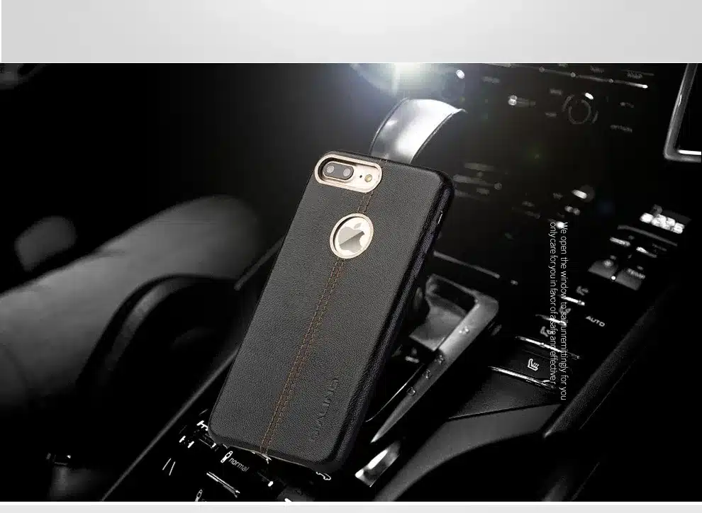 QIALINO Case for iPhone 7 Genuine Leather Back Luxury Cover Case for Apple iPhone plus 7 Slim Fashion phone case 4.7/5.5 inch 10