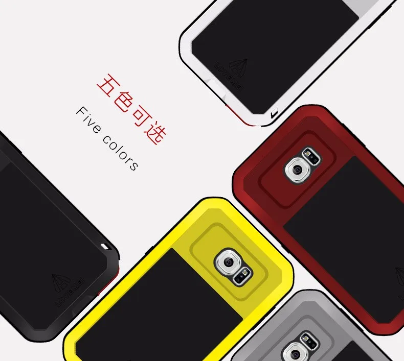 LOVE MEI Life Water resistant Metal Case for SAMSUNG Galaxy S3 S4 S5 S6 S7 Edge Plus S8 Plus Note 3 5 4 7 Edge A3 A5 A7 A9 Alpha 67