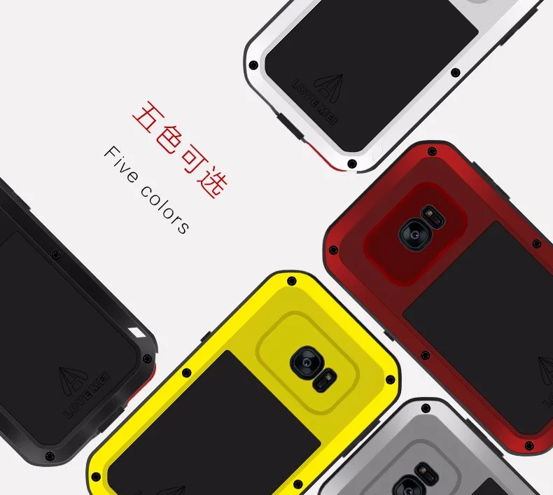 LOVE MEI Life Water resistant Metal Case for SAMSUNG Galaxy S3 S4 S5 S6 S7 Edge Plus S8 Plus Note 3 5 4 7 Edge A3 A5 A7 A9 Alpha 70