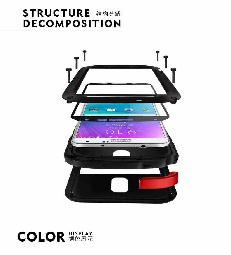 LOVE MEI Life Water resistant Metal Case for SAMSUNG Galaxy S3 S4 S5 S6 S7 Edge Plus S8 Plus Note 3 5 4 7 Edge A3 A5 A7 A9 Alpha 83