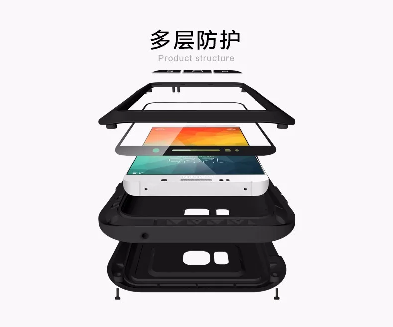 LOVE MEI Life Water resistant Metal Case for SAMSUNG Galaxy S3 S4 S5 S6 S7 Edge Plus S8 Plus Note 3 5 4 7 Edge A3 A5 A7 A9 Alpha 97