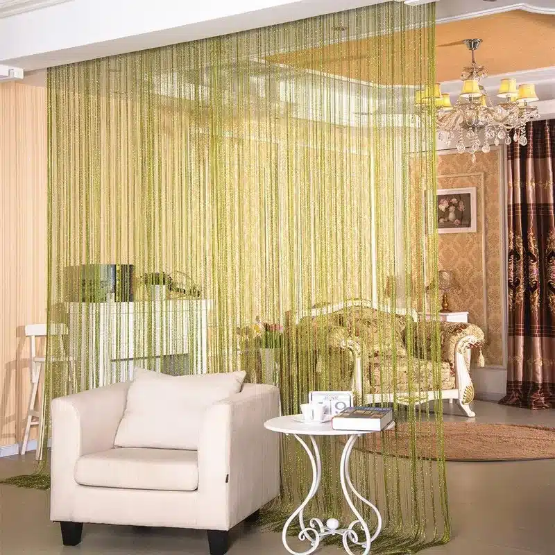 GIANTEX 2.9x2.9m Shiny Tassel Flash Silver Line String Curtain Window Door Divider Sheer Curtains Valance Home Decoration U0978 16