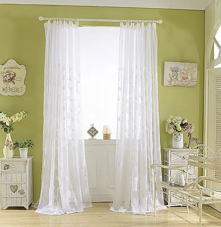 byetee Modern White Embroidered Voile Curtains Bedroom Sheer Curtains for Living Room Tulle for Kitchen Free Shipping 14