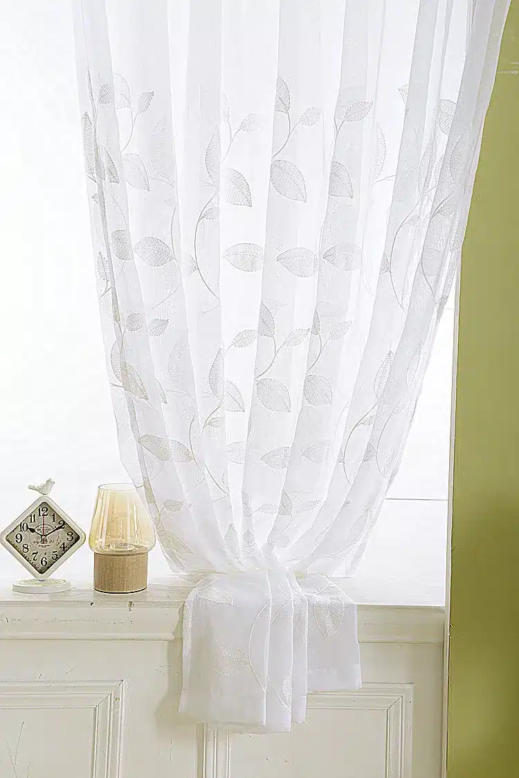 byetee Modern White Embroidered Voile Curtains Bedroom Sheer Curtains for Living Room Tulle for Kitchen Free Shipping 17