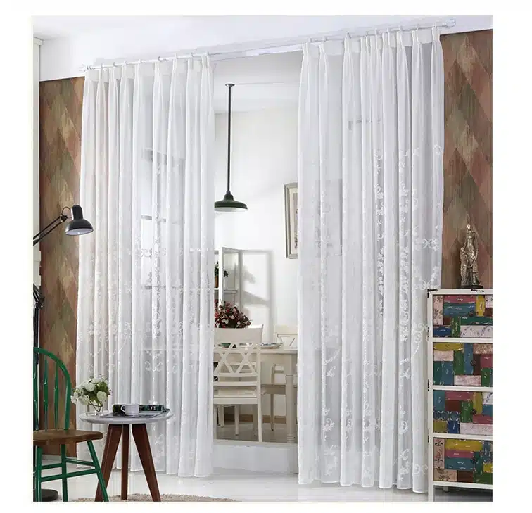 [byetee] Embroidered White Screen Screen White Embroidered Voile Curtains Encryption Curtains Bedroom Balcony Living Room 16