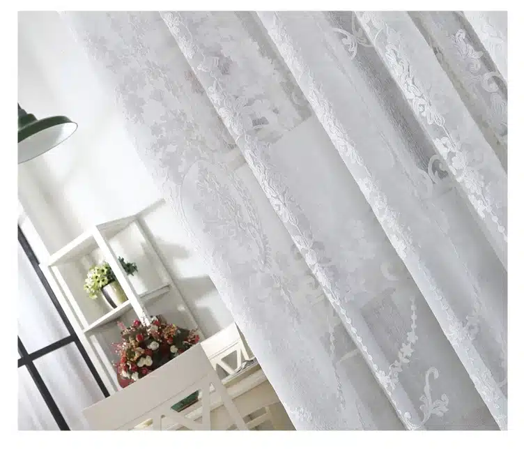 [byetee] Embroidered White Screen Screen White Embroidered Voile Curtains Encryption Curtains Bedroom Balcony Living Room 24
