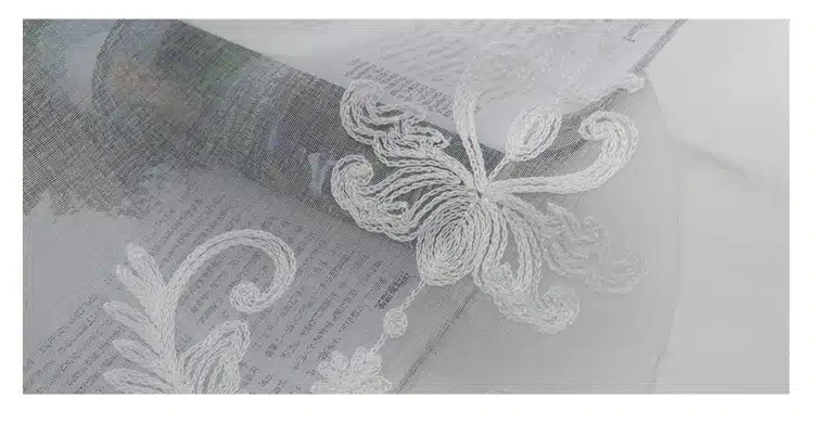 [byetee] Embroidered White Screen Screen White Embroidered Voile Curtains Encryption Curtains Bedroom Balcony Living Room 26