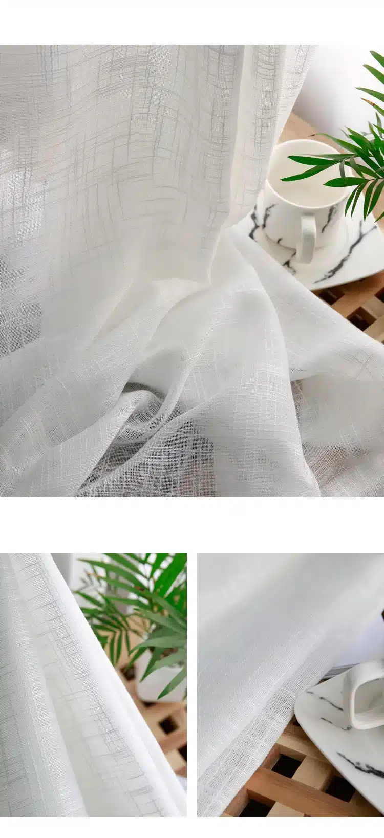 CITYINCITY Tulle American Curtains for Living room Soft White Voile solid Rural Tulle Curtain for bedroom ready made curtain 17