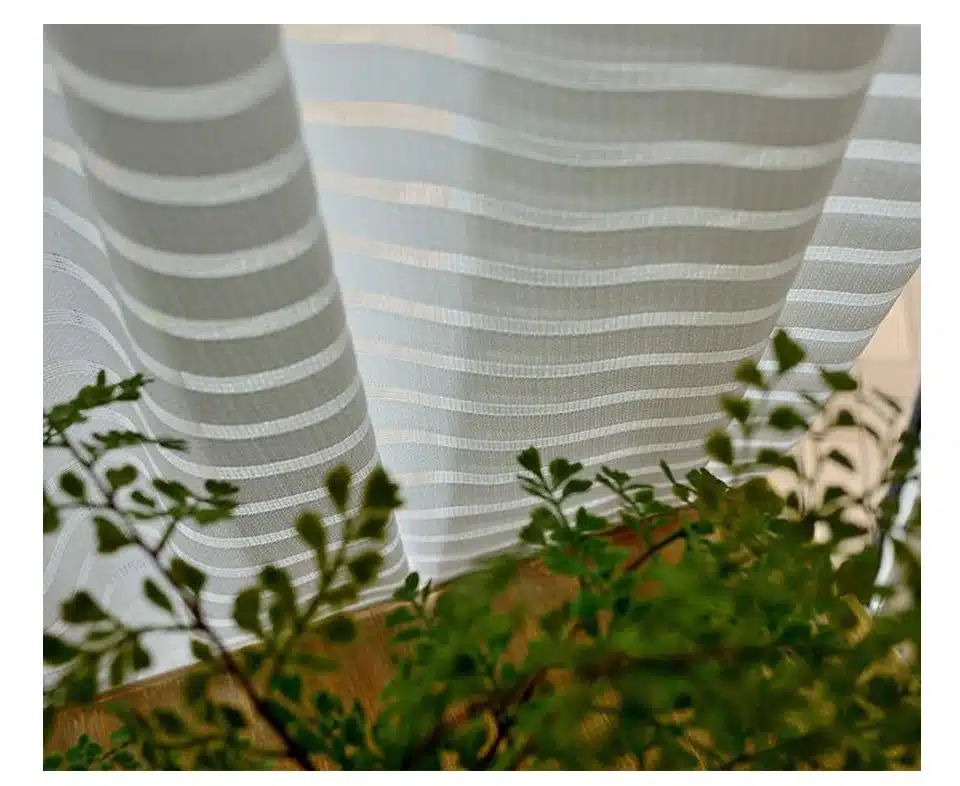 Sunny Solid Stripe Voile Window Sheer Curtains for Livingroom Bedroom GIGIZAZA Tulle Drape Stripe Process White Color 16