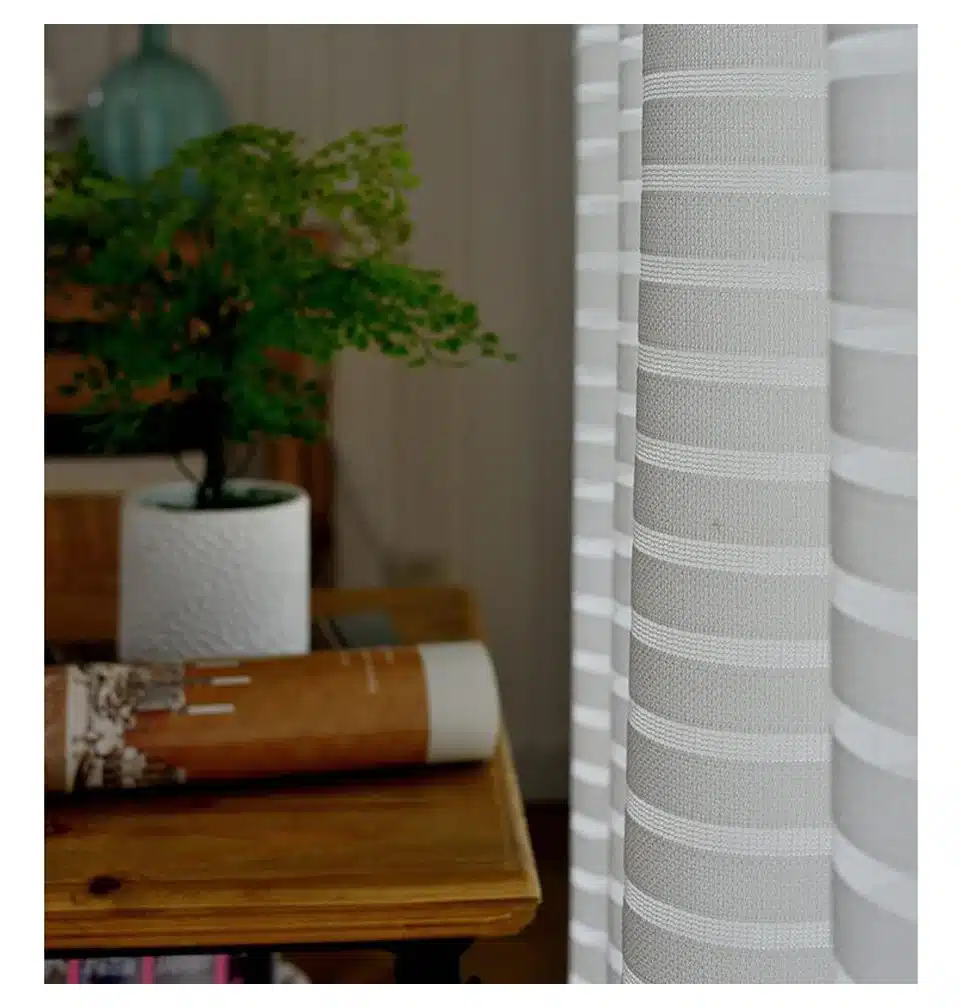 Sunny Solid Stripe Voile Window Sheer Curtains for Livingroom Bedroom GIGIZAZA Tulle Drape Stripe Process White Color 20