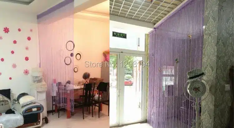 Decorative silver string curtain 200*100cm/300*300cm door window tassel curtain valance room divider wedding diy home decor 11