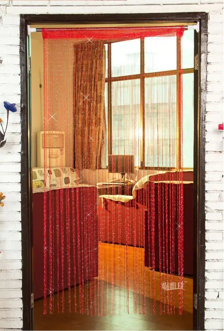 Decorative silver string curtain 200*100cm/300*300cm door window tassel curtain valance room divider wedding diy home decor 14