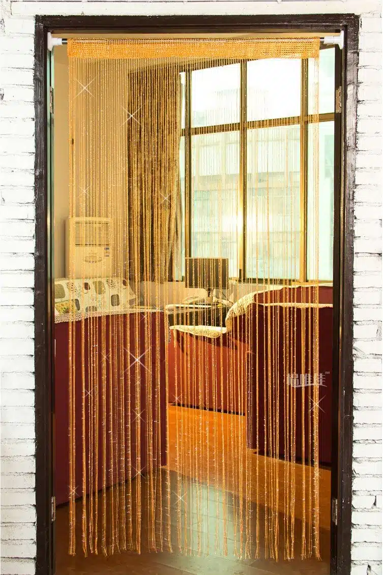 Decorative silver string curtain 200*100cm/300*300cm door window tassel curtain valance room divider wedding diy home decor 15