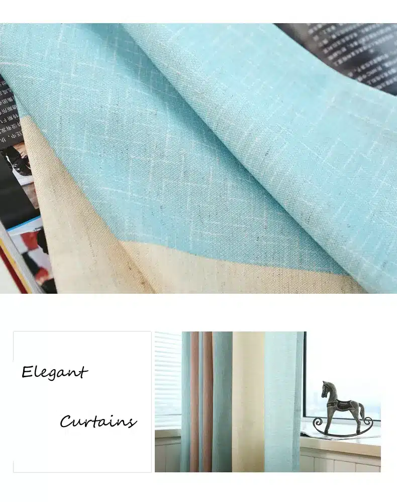 Striped Printed Window Curtains for the Bedroom Fancy Children Modern Curtains for Living Room Faux Linen Curtains for Kids 6