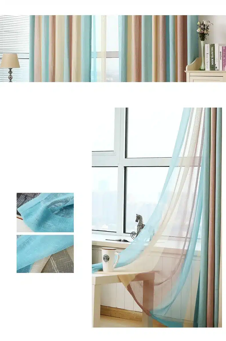 Striped Printed Window Curtains for the Bedroom Fancy Children Modern Curtains for Living Room Faux Linen Curtains for Kids 7