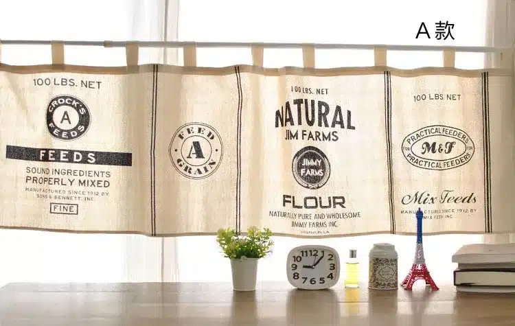 FUYA Modern Black& White Minimalist Style Kitchen Half-curtain Kitchen Curtain Cafe Short Panel Curtain 3