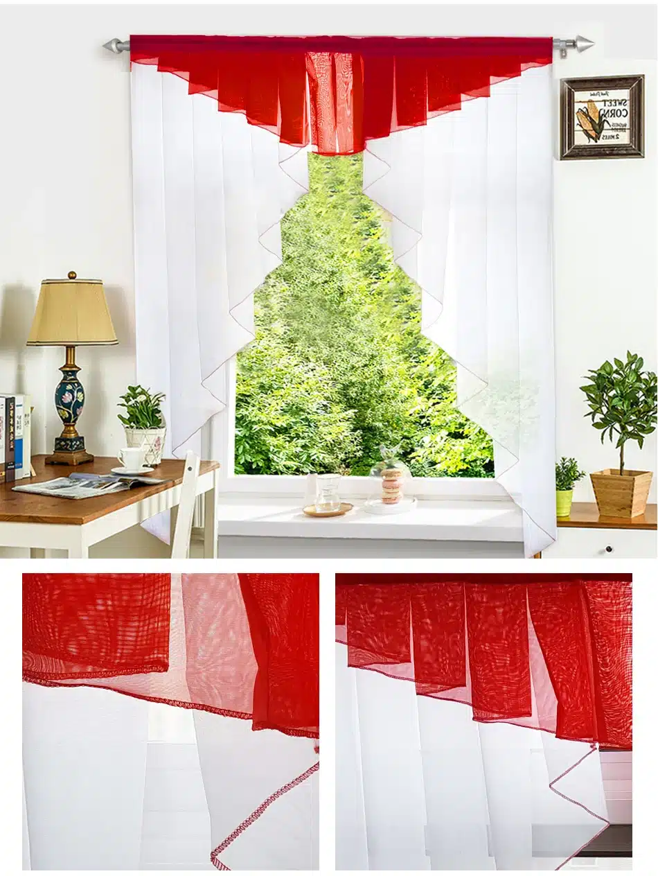 11 colors Fashion Pleated Roman Curtain Design Stitching Colors Tulle Balcony Kitchen Window Curtain Blind 1pc 19