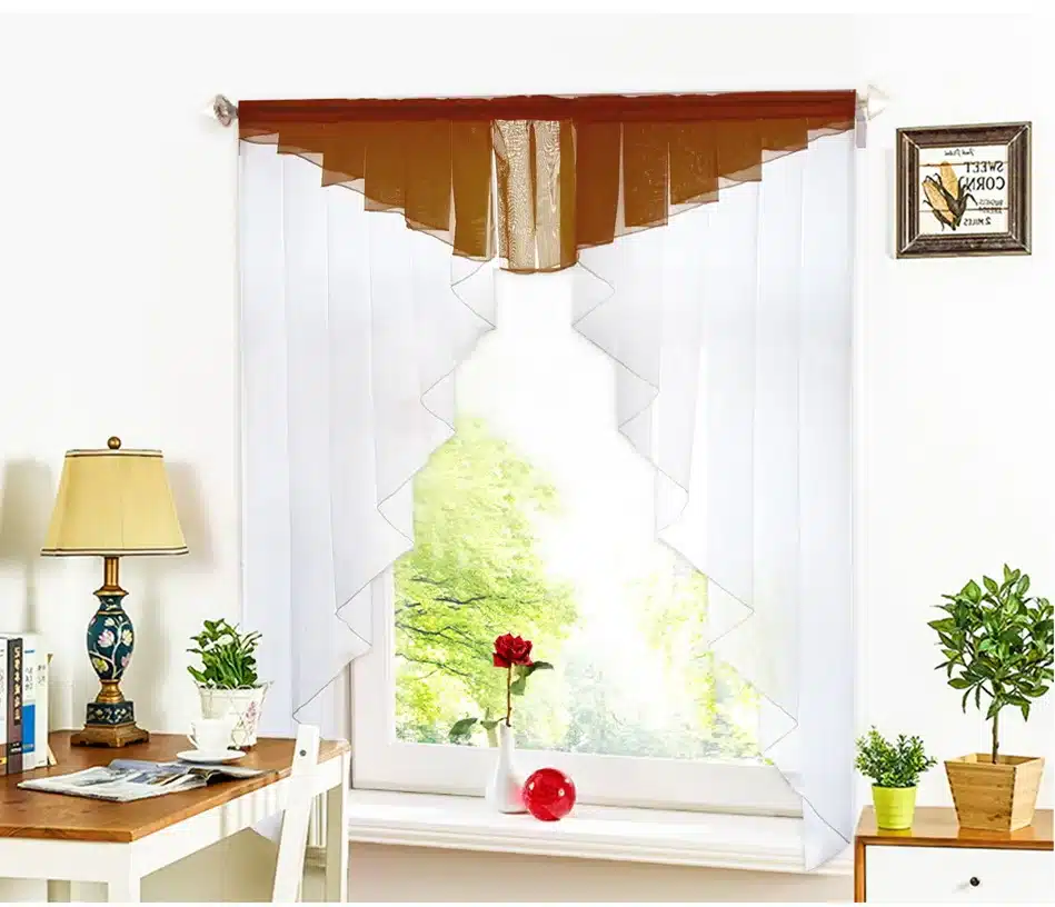 11 colors Fashion Pleated Roman Curtain Design Stitching Colors Tulle Balcony Kitchen Window Curtain Blind 1pc 20