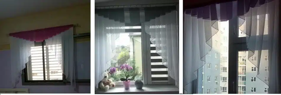 11 colors Fashion Pleated Roman Curtain Design Stitching Colors Tulle Balcony Kitchen Window Curtain Blind 1pc 24