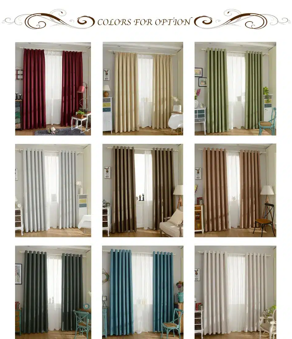 DSinterior 70%-85% shading modern style solid color faux plain linen Blackout curtain for living room window custom made 7
