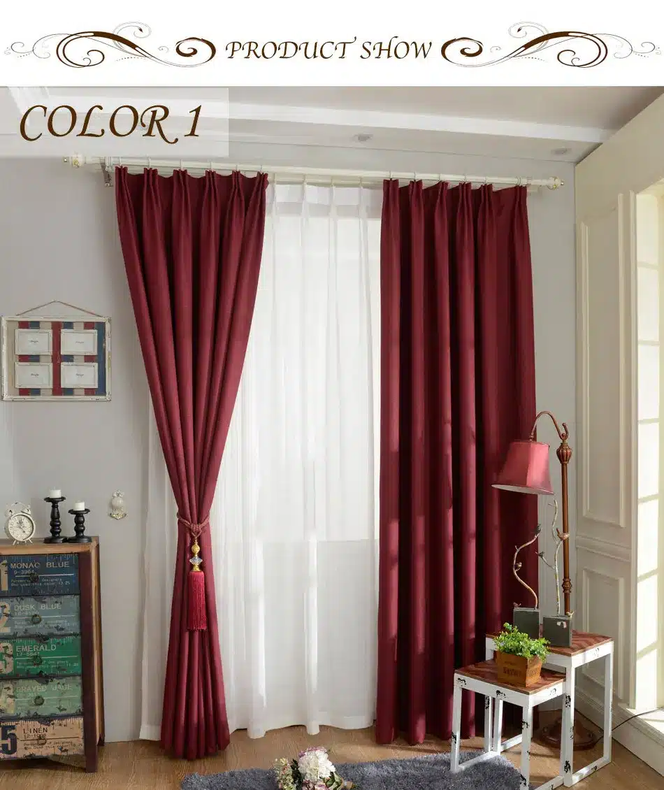 DSinterior 70%-85% shading modern style solid color faux plain linen Blackout curtain for living room window custom made 8