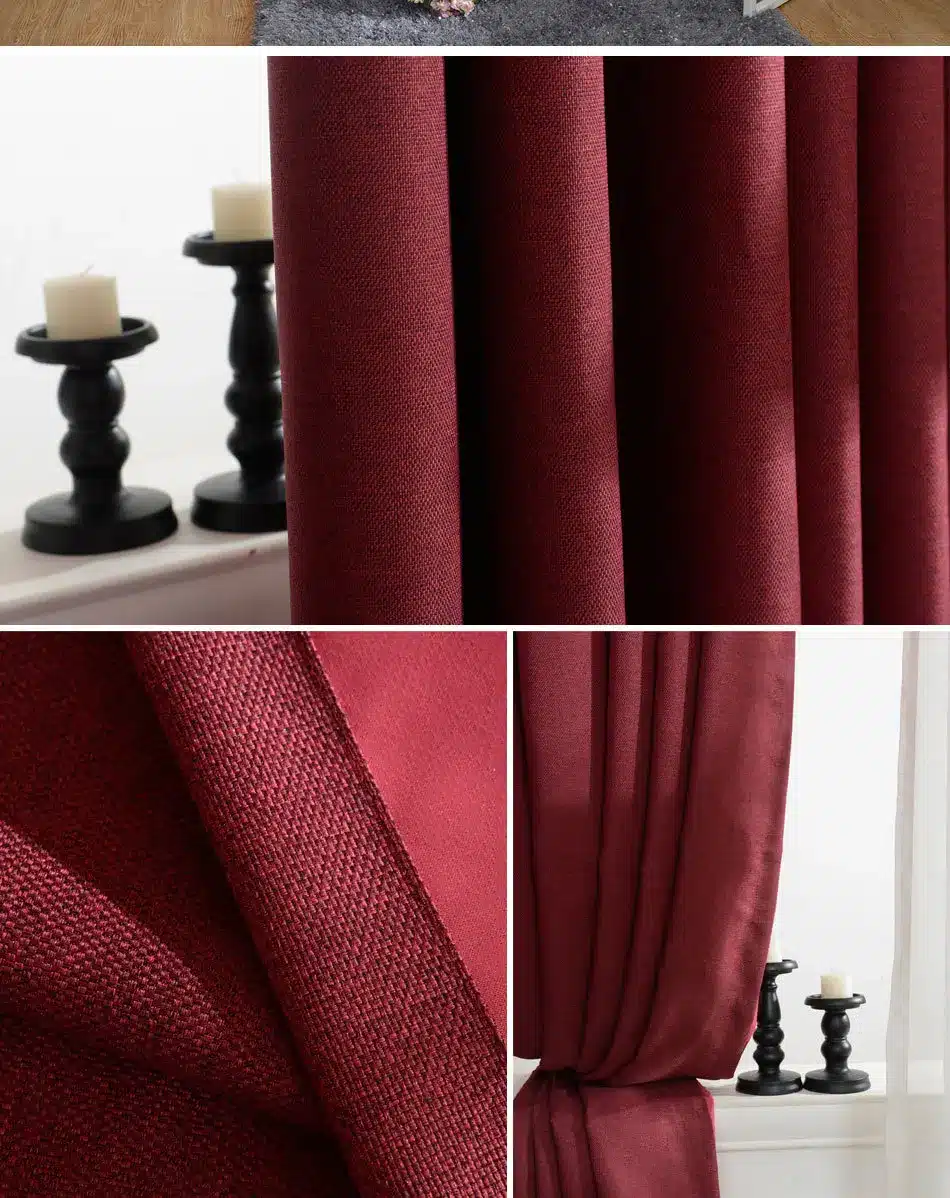 DSinterior 70%-85% shading modern style solid color faux plain linen Blackout curtain for living room window custom made 9