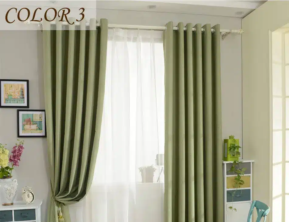 DSinterior 70%-85% shading modern style solid color faux plain linen Blackout curtain for living room window custom made 13
