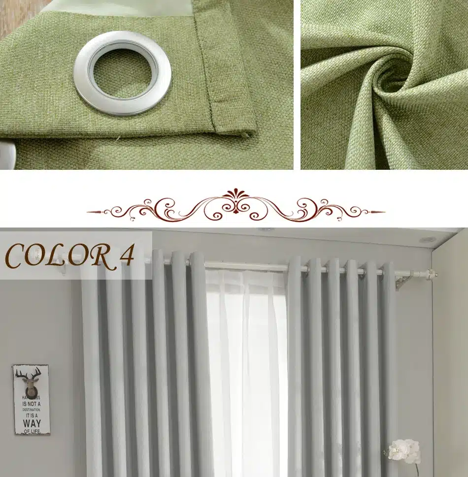 DSinterior 70%-85% shading modern style solid color faux plain linen Blackout curtain for living room window custom made 15
