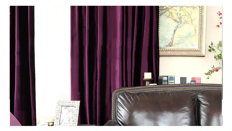 Ruby velvet shiny fabric window curtains black out blinds curtains for bedroom livingroom decorative for rooms grey burgundy 30