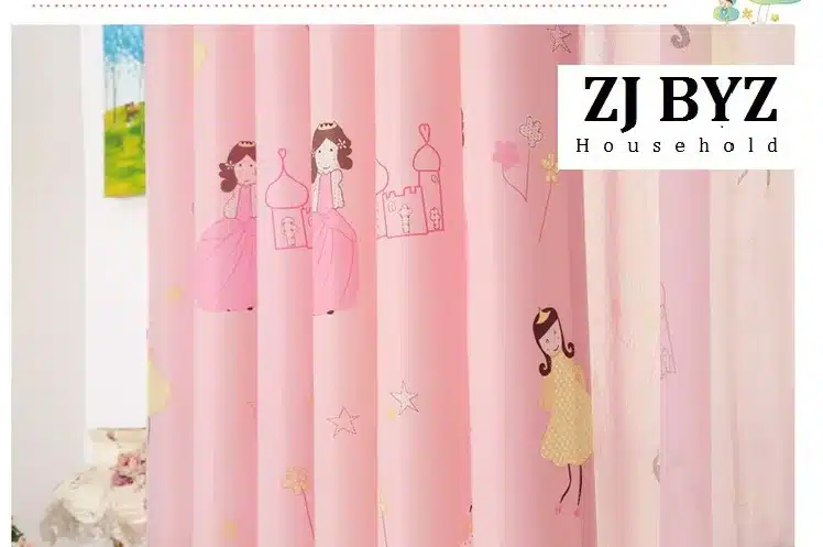 Cute cartoon custom green shading cloth curtains for living room windows dining bedroom children room princess castle 23