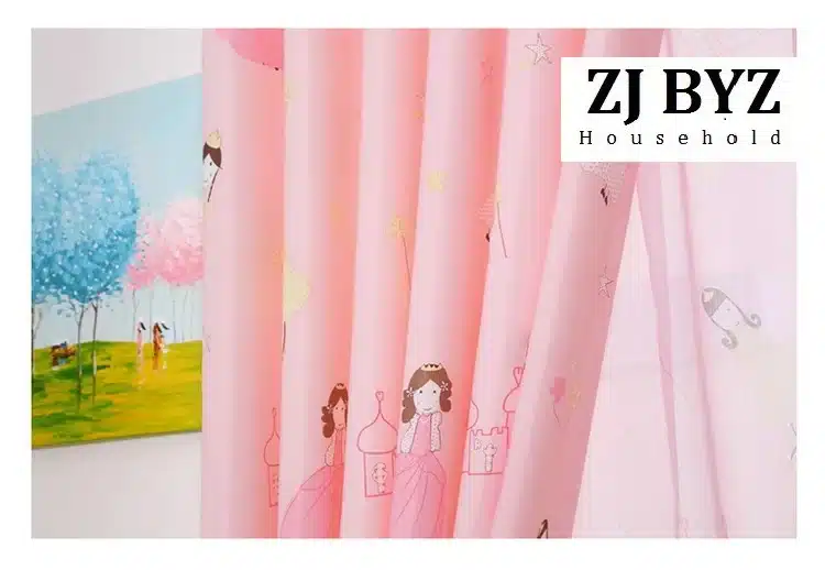 Cute cartoon custom green shading cloth curtains for living room windows dining bedroom children room princess castle 25