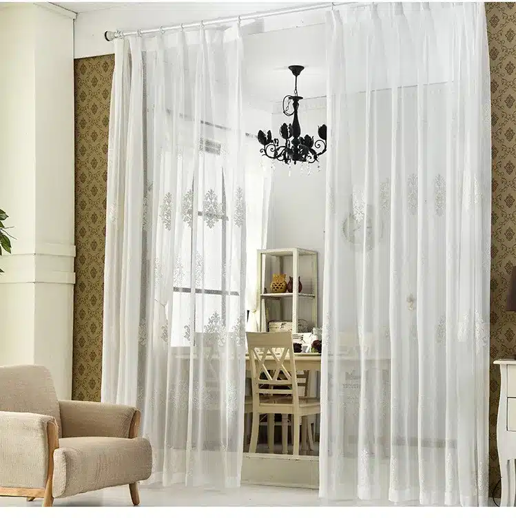 [byetee] High Quality Linen Embroidered Curtain Bedroom Window Tulle Gauze Grey Voile Curtains For Living Room Curtain Finished 26