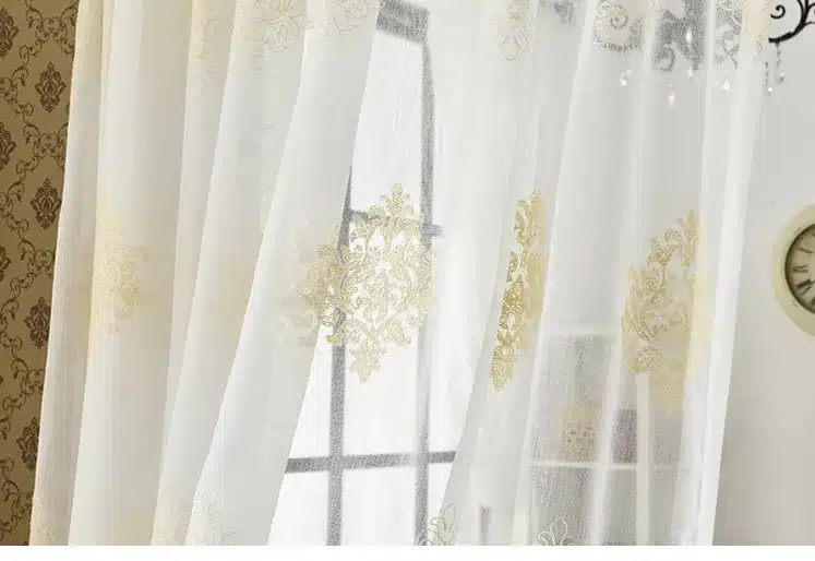 [byetee] High Quality Linen Embroidered Curtain Bedroom Window Tulle Gauze Grey Voile Curtains For Living Room Curtain Finished 25